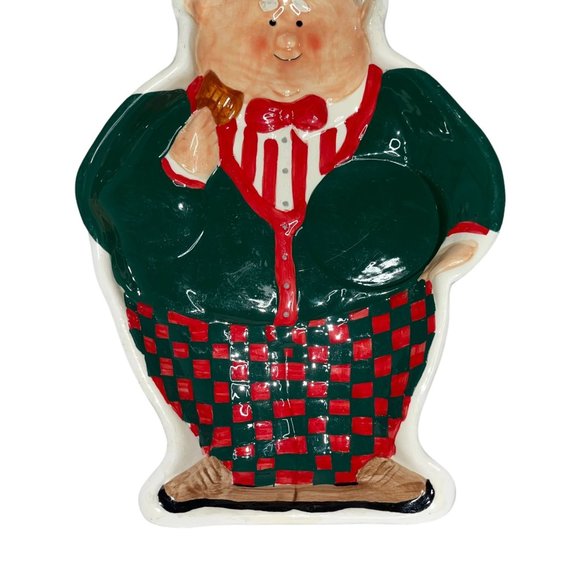 Boston Warehouse Trading Vintage 2002 Santa Claus Shaped Platter 11.5" Christmas - Picture 3 of 6